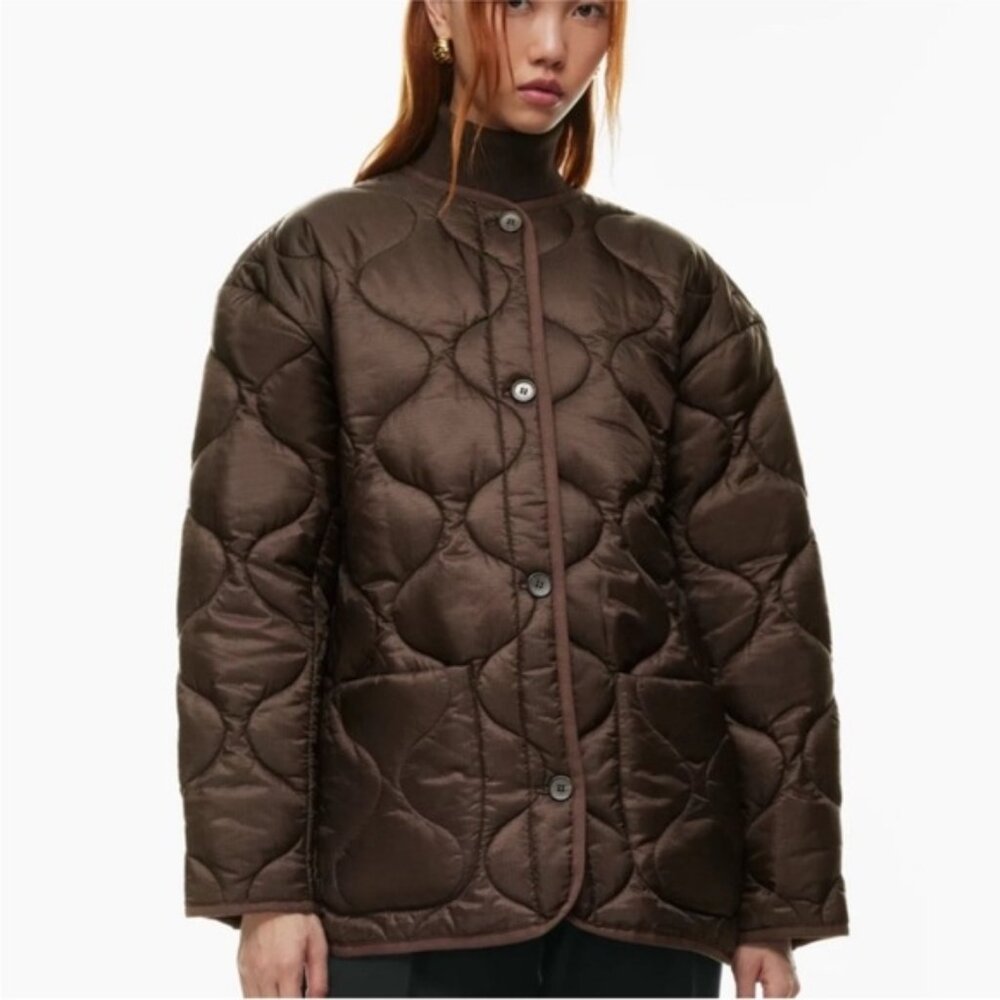 Aritzia Babaton Quilted Brown Jacket